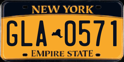 NY license plate GLA0571