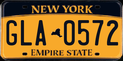 NY license plate GLA0572