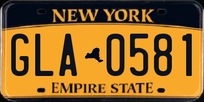NY license plate GLA0581