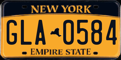 NY license plate GLA0584