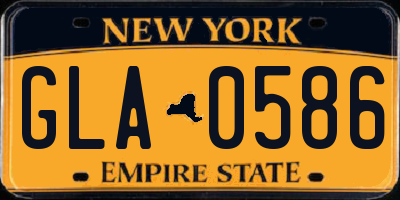 NY license plate GLA0586