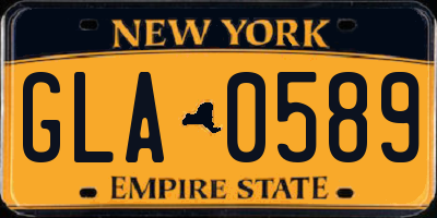 NY license plate GLA0589