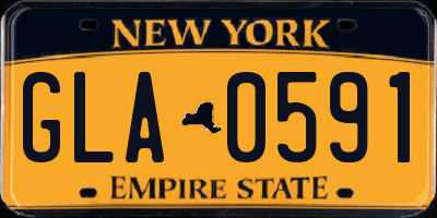 NY license plate GLA0591