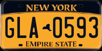 NY license plate GLA0593