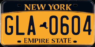 NY license plate GLA0604