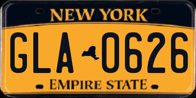 NY license plate GLA0626