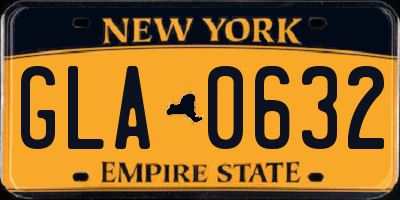 NY license plate GLA0632