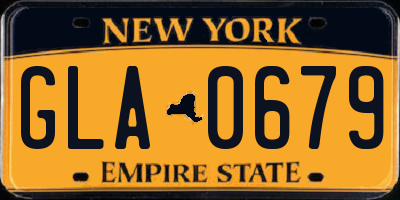 NY license plate GLA0679