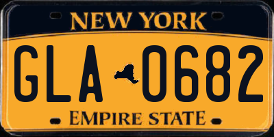 NY license plate GLA0682
