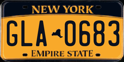 NY license plate GLA0683