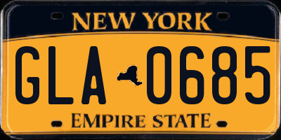 NY license plate GLA0685