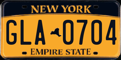NY license plate GLA0704