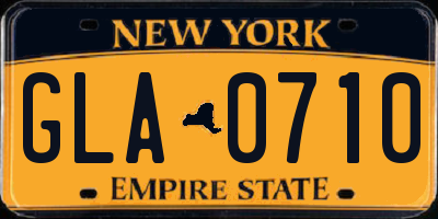 NY license plate GLA0710