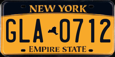 NY license plate GLA0712