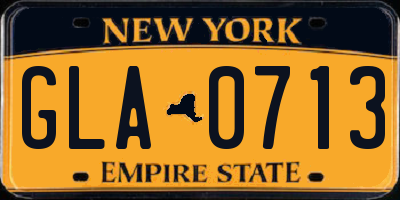 NY license plate GLA0713