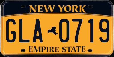 NY license plate GLA0719
