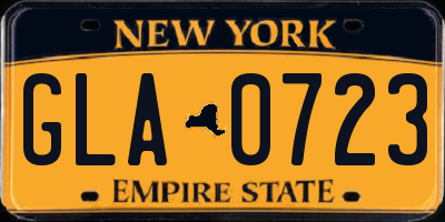 NY license plate GLA0723
