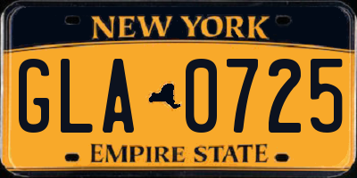 NY license plate GLA0725