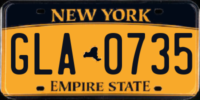 NY license plate GLA0735