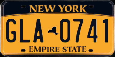 NY license plate GLA0741