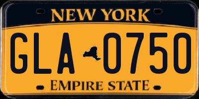 NY license plate GLA0750