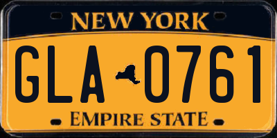 NY license plate GLA0761