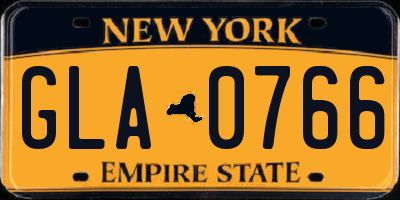 NY license plate GLA0766