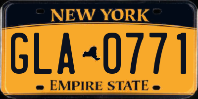 NY license plate GLA0771