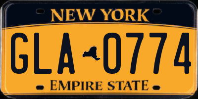 NY license plate GLA0774