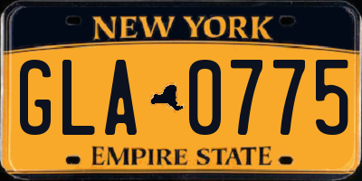 NY license plate GLA0775