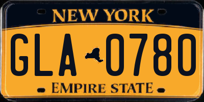 NY license plate GLA0780