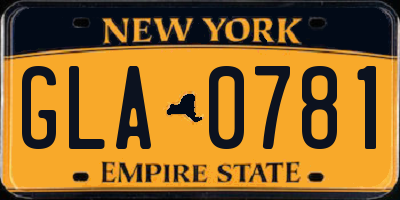 NY license plate GLA0781