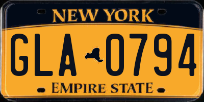 NY license plate GLA0794