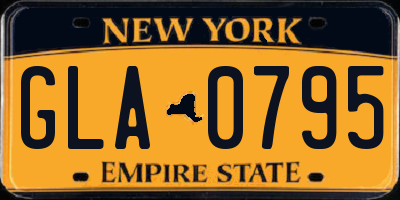NY license plate GLA0795