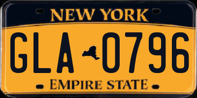 NY license plate GLA0796