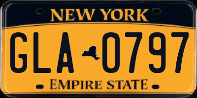 NY license plate GLA0797