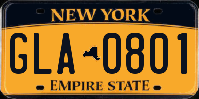 NY license plate GLA0801