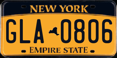 NY license plate GLA0806