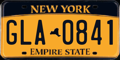 NY license plate GLA0841