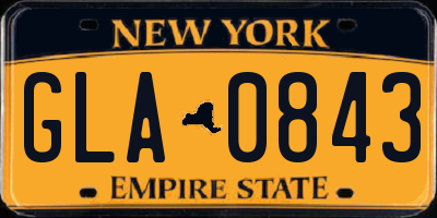NY license plate GLA0843