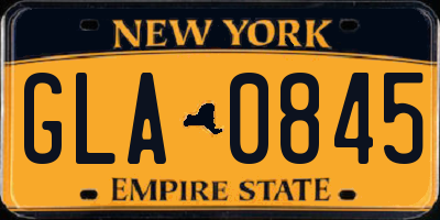 NY license plate GLA0845