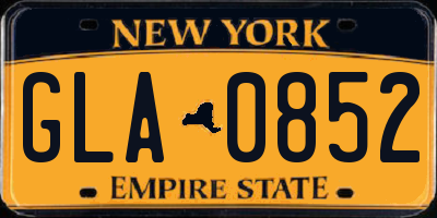 NY license plate GLA0852