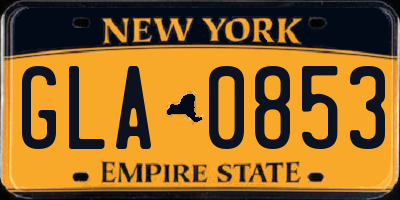 NY license plate GLA0853