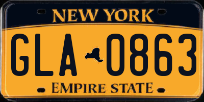 NY license plate GLA0863