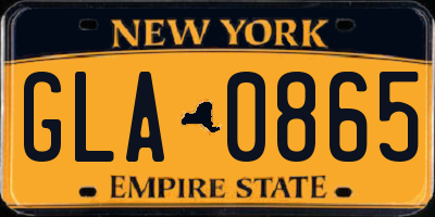NY license plate GLA0865
