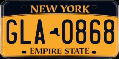 NY license plate GLA0868
