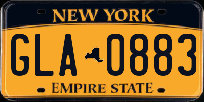 NY license plate GLA0883