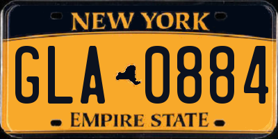 NY license plate GLA0884