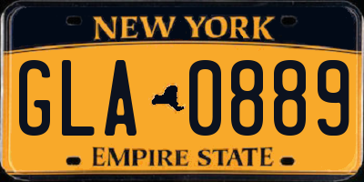NY license plate GLA0889
