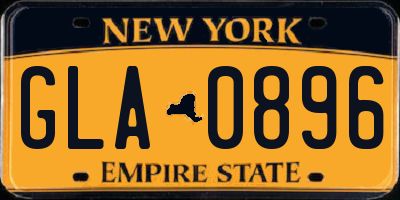 NY license plate GLA0896